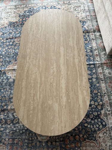 Table basse effet travertin - effet,