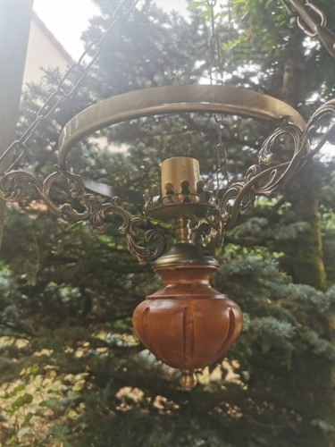 Lustre vintage bois et - vintage,