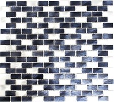 Carrelage mosaïque aluminium brique aluminium alu noir mur 48-0208_f |10 plaques