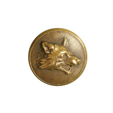 Antique Button - Hunting - Veneer - Fox - 25mm - Sporting Button