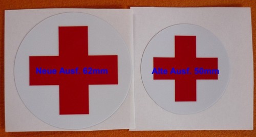 Red cross sticker - sticker, old