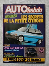 AUTO HEBDO N°477 27/6/1985 CITROEN GOLF GTI 16S R9 TURBO GP DE FRANCE GP DETROIT