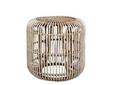 Chic Antique Salon Table Rotin Rond 50 CM