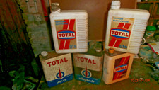 BIDONS HUILE ANCIENS : lot de 5 bidons TOTAL