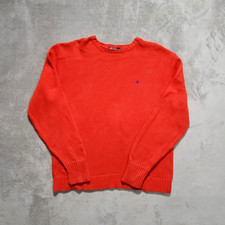 Polo By Ralph Lauren Mens Long Sleeves Pull Over Sweater Orange Sz XL