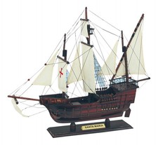 Caravelle - Santa Maria Maquette de bateau en Bois avec voile 45 x 38 cm