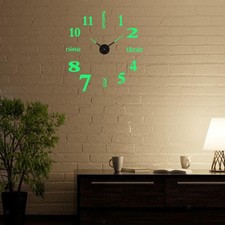 Horloge murale lumineuse 3D moderne autocollants bricolage salle de bain