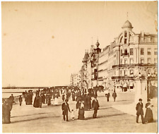 Belgique, Ostende, hôtel Royal Belge et vue sur le bord de mer  Vintage albumen 