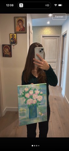 Tableau peinture fleurs - tableau,
