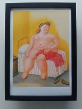 Fernando Botero print 'Woman On A Bed'  Nude  FRAMED