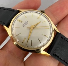 BIG VINTAGE JUNGHANS TRILASTIC ' MAX BILL STYLE"  GOLD PLATED  MENS WATCH