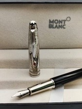 Luxury Montblanc Meisterstuck Black Body with Silver Clip Fountain Pen