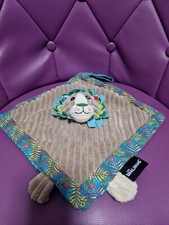 DEGLINGOS Doudou plat lion Jelekros velours beige attache tétine Etat NEUF