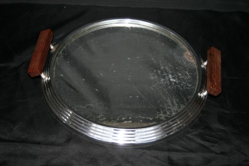 Plateau miroir ancien métal - ,