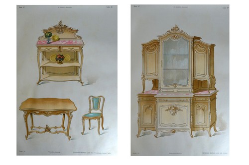 Estampe originale salle - estampe,
