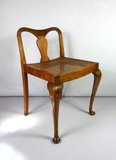 Antique Victorian Mahogany Dressing Table Vanity Chair with Bergere Base 1900s