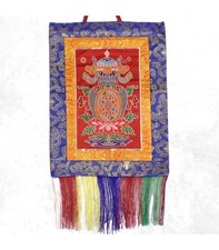 Tenture bouddhiste rouge