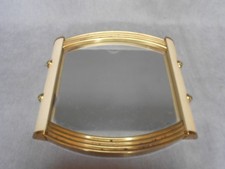 Plateau de Service MIROIR Ancien  bois Laiton RETRO