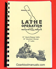 Atlas Craftsman Manual of Metal Lathe Operation Book for 10" and 6" 0032