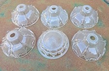 Tulipe coupelle abat jour Lustre en verre décor de glace signé Ezan Art Déco