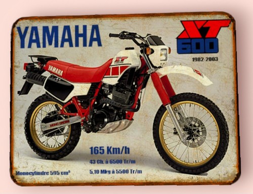 Plaque métal vintage yamaha - métal,