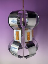 Rare Lustre Métal  Inox Vintage  70 Design Suspension  Dlg  Max Sauze