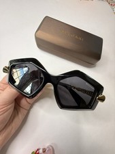 Bvlgari Sunglasses . Black Lens , Gold