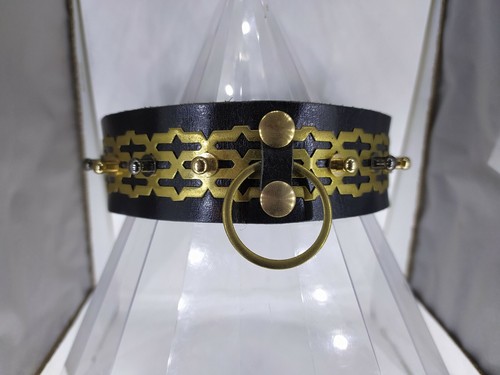 Collier ras cou anneau - ras, cuir