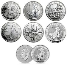 1997 to 2025 Silver BRITANNIA 1oz Coin UK Royal Mint Bullion coins in capsules