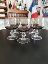 6 verres à vin vintage brun