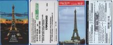 EIFFEL TOWER 50 F AND 60 U LOT 2 PREPAID PHONE CARDS