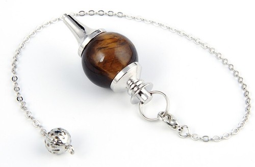 Tiger eye sphere silver - tiger, chain