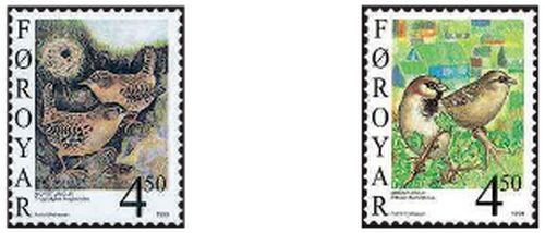 Timbres oiseaux féroé 348 - timbres,