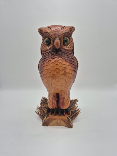 Statue chouette hibou - , bambou