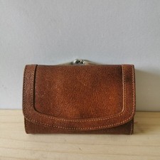 Ancien Porte Feuille / Porte Monnaie En Cuir