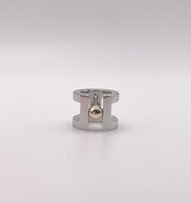 HERMÈS Scarf Ring Mini H Perle Twilly Gavroche Palladium Permabrass Excellent