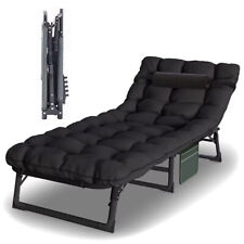 Chaise longue pliante KL3, chaise longue de jardin d'extérieur avec matelas
