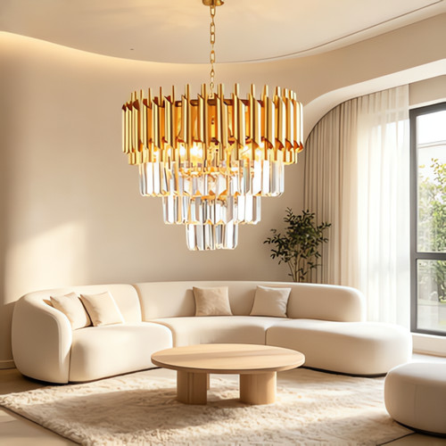 Lustre cristal pour salle - lustre,