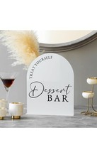 Acrylic Dessert Bar Sign- 8"x10" Arch Acrylic Table Top Sign White R14