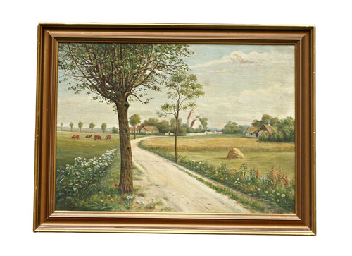 Landschaft dorfstraße kirche - dorfstraße,