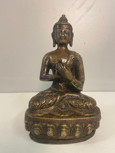 Satuette boudha thai bronze - boudha,