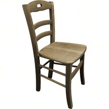 Chaise Neuve Bois Massif Noyer CM.45x42x87 Artisanat Cuisine Restaurant Vintage