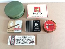 LOT OF 6 ANTIQUE METAL ADVERTISING BOXES TOBACCO METAL CIGARS VINTAGE