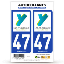 2 Autocollants plaque