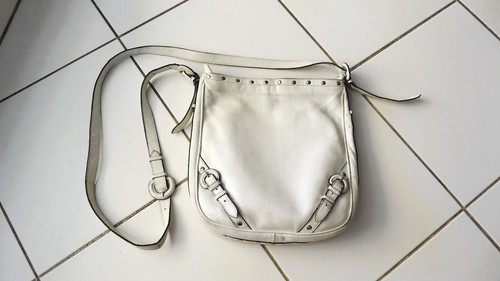 Sac pochette cuir blanc zippé - pochette,