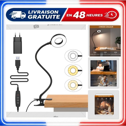 Lampe bureau pince led - bureau, à