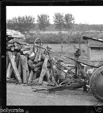 Portrait Man Farm Tool Tractor - Negative Photo Old Year 1950-60