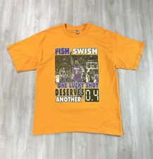 Vintage Los Angeles Lakers T Shirt Men XL Derek Fisher Fish Swish 0.4 Shot