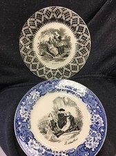 Rare 2 Assiettes Parlante U&C Xix Eme Médaille D Or 1844