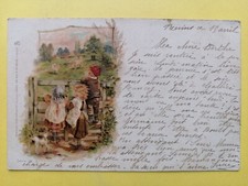 Old postcard illustration CHROMO RAPHAEL TUCK written in 1902 to Berthe JACQUIER